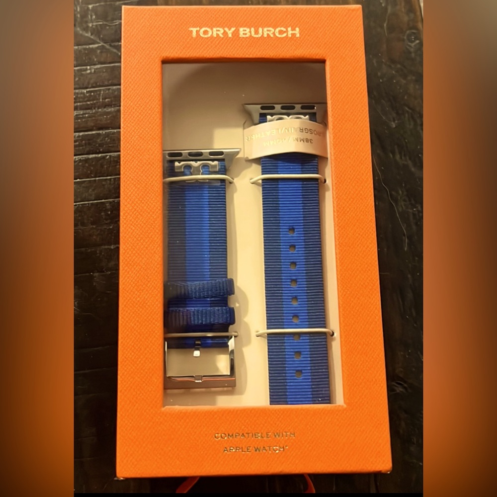 Tori Burch Apple Watchband Blue on Blue 38mm/40mm
